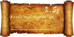 Kozányi Szebáld névjegykártya